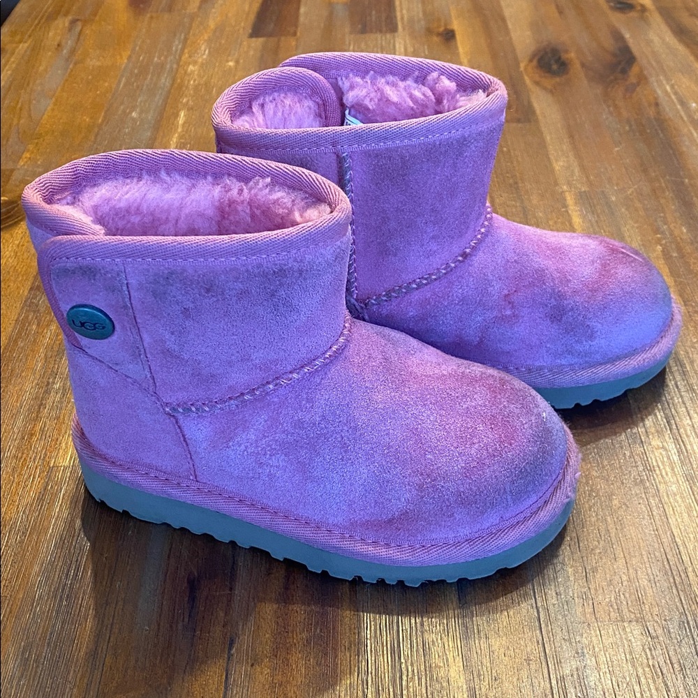 UGG Shearling Snap Ankle Boots, Toddler 9c, Pink Blossom